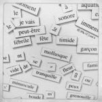 paper snippets of text in French