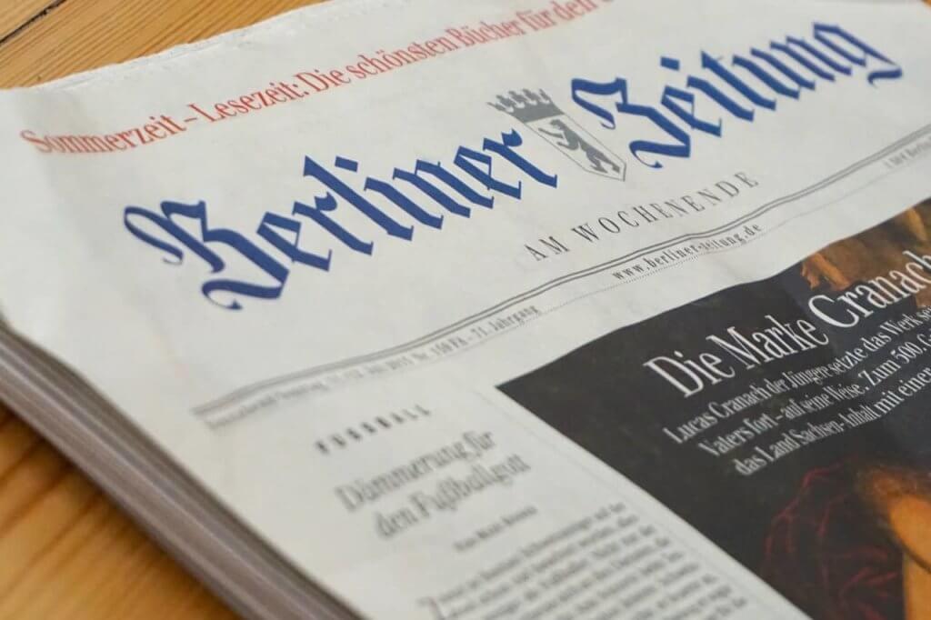 The front cover of a German newspaper with the word Berliner as a header