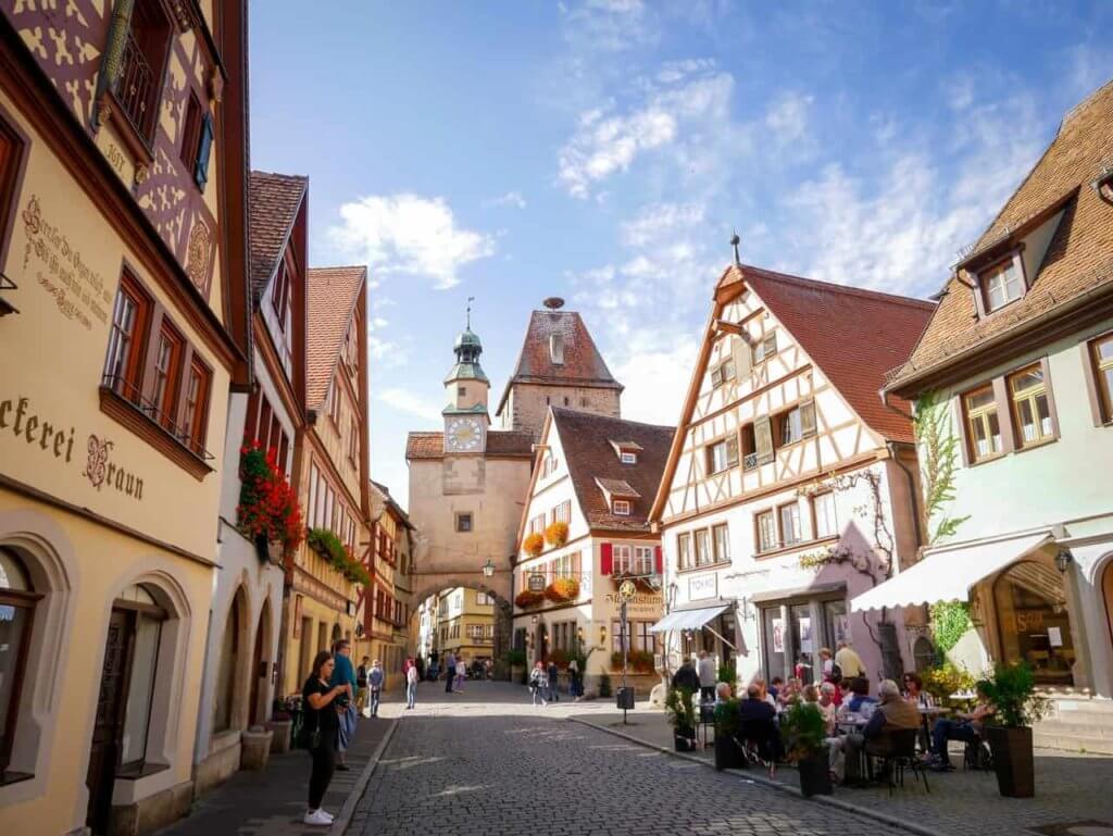 A quaint, German town in a sunny day
