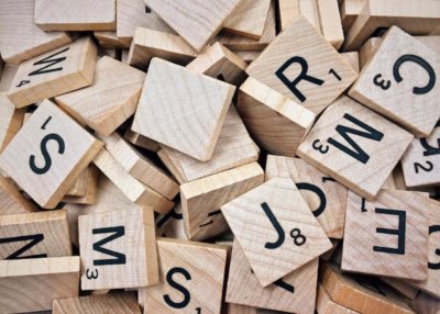 wooden Scrabble tiles
